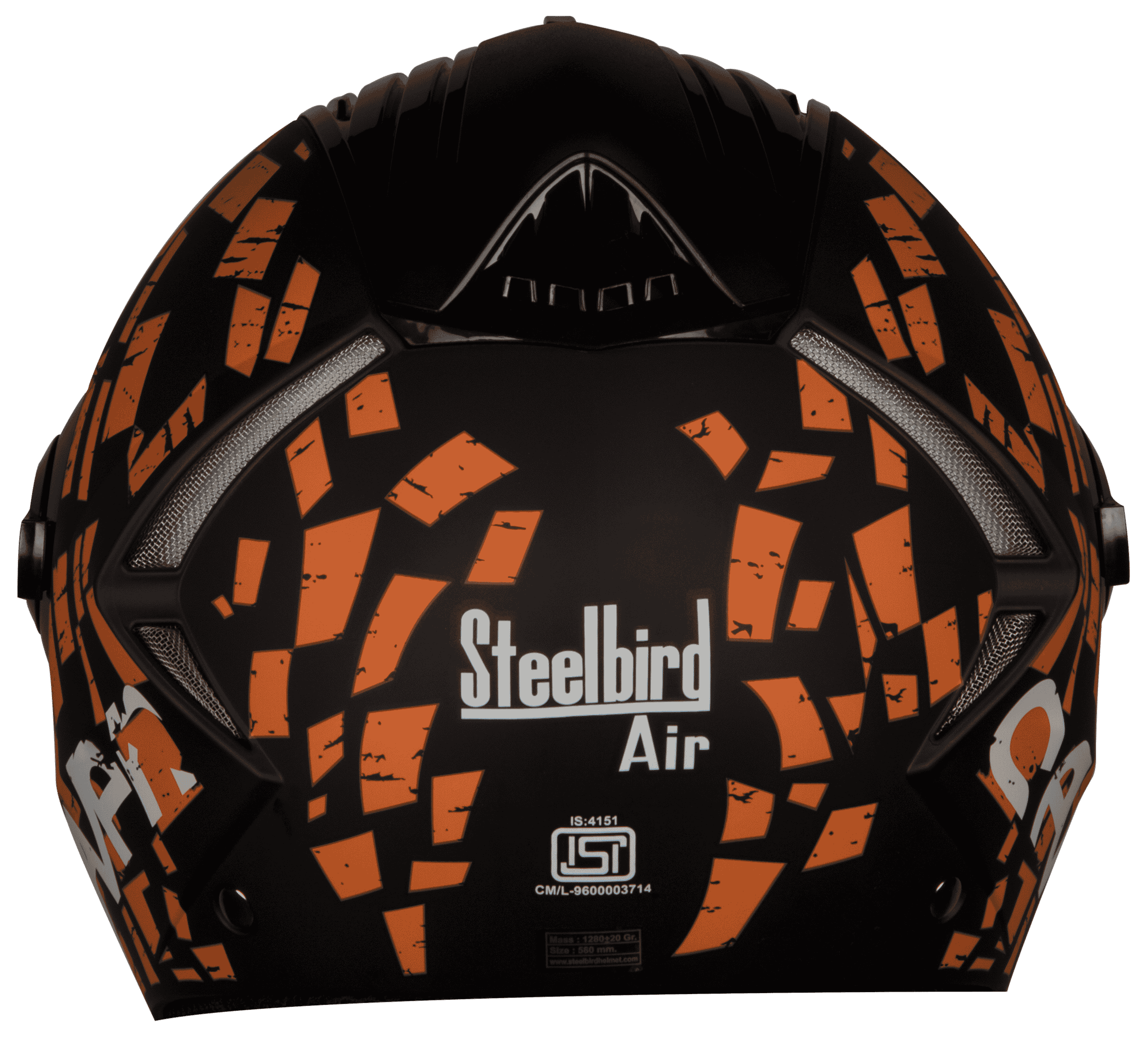 SBA-2 Seven Mat Black With Orange ( Fitted With Clear Visor  Extra Silver Chrome Visor Free)